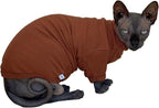 Sphynx Hairless Cats Shirt Cotton Cat Turtleneck Sweater Pullover Kitten - Image 4