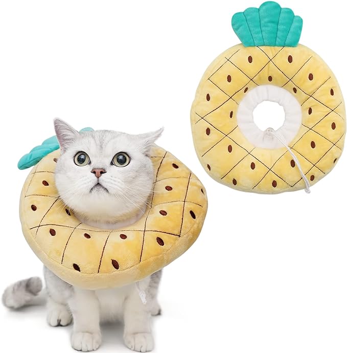 ANWA Adjustable Cat Cone Collar Soft, Cute Cat Donut Collar After Surgery by ANWA