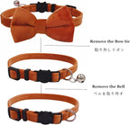 Cat Collar Breakaway with Bell and Removable Bow Tie Safety Buckle Velvet - Image 4