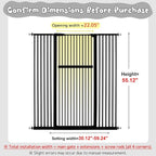 Lumizone Extra Tall Pet Gate 55.12" High Pressure Mounted 38.39"-59.24" Extra - Image 2