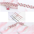 Pet Collar with Diamonds, Adjustable Crystal Diamond Elastic Heart Claw Pendant - Image 7
