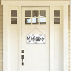 Welcome Sign for Front Door, Welcome Decor Wooden Hanging Sign, Highland Cow - Image 4