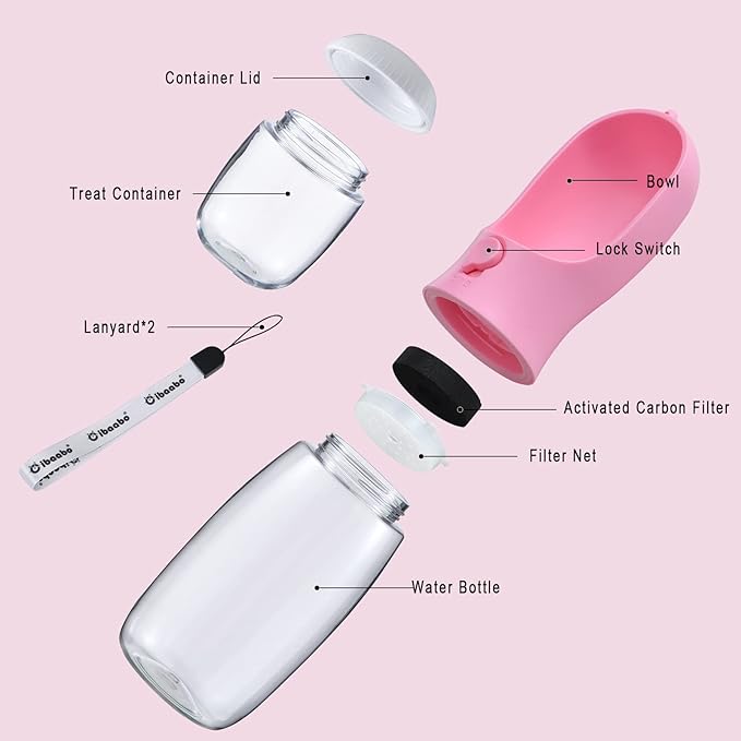 Dog Water Bottle with Food Container, Travel Puppy Water Bowl, Portable Pet - Image 3