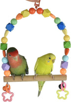 Wooden Bird Swings for Large Parrots, Cockatiel Perch Parakeet Swing Hanging - Image 3
