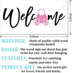 Welcome Sign for Front Door, Welcome Decor Wooden Hanging Sign for Wall Decor - Image 2