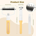Undercoat Rake for Dogs & Cats, Double-Sided Deshedding Dematting Tool - Image 2