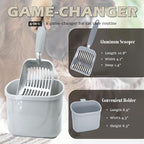 4-in-1 Cat Litter Scoop with Holder, Cat Litter Box Organizer Cleanup Kit - Image 3