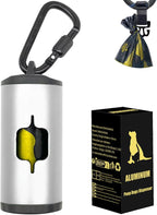 Metal Dog Poop Bag Holder w/Leash Clip|Durable Scratch-Resistant Aluminum|15 by SHAOUMAN