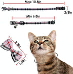 Cat Collar Breakaway with Bell and Bow Tie, Plaid Design Adjustable Safety - Image 7