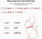 2 Pack Cotton Breakaway Cat Collar Green and Red Flowers Pendant Cute Kitten - Image 3