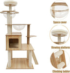 Wood Cat Tree, Modern 5-Tier Wooden Cat Tree, Wooden Tower - Image 4