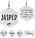 Ultra Joys Custom Personalized Hexagon Dog ID Tag by UltraJoys