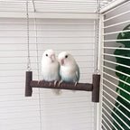 Natural Wood Parakeet Swing Toy, Budgie Wooden Perch Stand, Small and Medium - Image 2