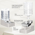 RIZZARI Stainless Steel Pet Water Feeder: 10L Large Gravity Waterer, Less - Image 3