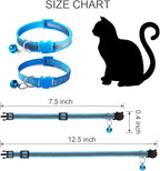 Breakaway Kitten Collar with Bells, Light Blue Break Away Cat Collar with Bells - Image 4