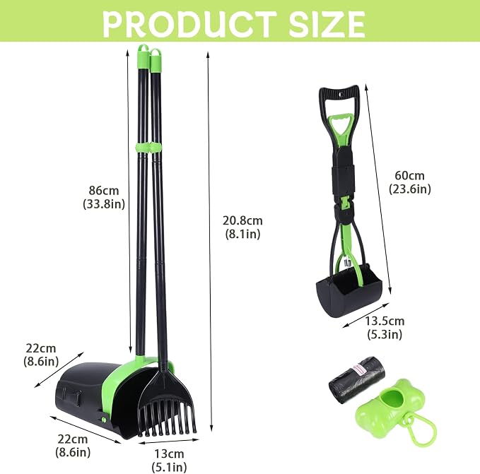 Geyecete Dog Pooper Scooper Long Handle Pooper Scooper Set Pooper - Image 4