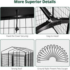 Dog Kennel Outside with Roof, Heavty Duty Welded Dog Crate Playpen with - Image 7