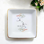 Custom Wildflower Engaged Ring Dish, Personalised Floral Trinket Dish, Ring - Image 3