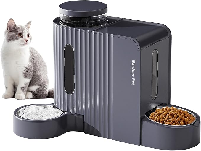 Gardner Pet Automatic Gravity Cat Food Feeder and Water Dispenser Stainless by GardnerPet
