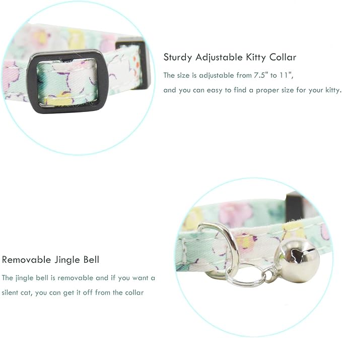 Breakaway Cat Collars with Bell, Durable & Safe Cute Kitten Collars Safety - Image 4