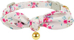 Bowtie Cat Collar with Bell, 2 Pack Cotton Breakaway Kitten Collars with - Image 3