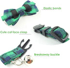 Cat Collar Breakaway with Bell and Bow Tie, Plaid Design Adjustable Safety - Image 6