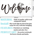 Welcome Sign for Front Door, Welcome Decor Wooden Hanging Sign, Patriotic Theme - Image 2