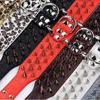 Serijoars Spiked Studded Dog Collar, PU Leather Dog Collar, Adjustable Pet - Image 3