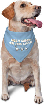 Silly Goose on The Loose Triangle Dog Bandana, Summer Bandana Funny Triangle by vercosee