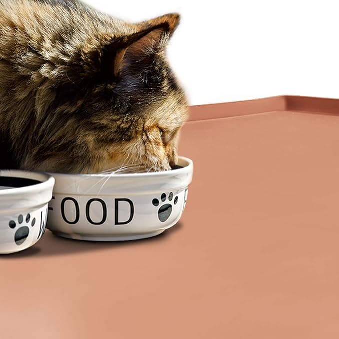 Dog Food Mat, Silicone Waterproof Food Tray, Non Slip Pet Bowl Mats Placemat - Image 6