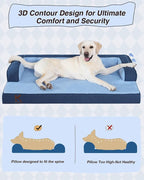 KSIIA Washable Dog Bed XXXL Senior Dog, Orthopedic Warm Soft Pet Sofa - Image 4
