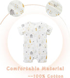 Unisex Summer Trendy 2-Pack Rompers Short Sleeve Zipped Bodysuit Infant Cotton - Image 3