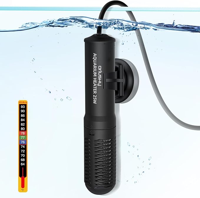 Orlushy 25W Small Submersible Aquarium Heater, Constant Temperature Betta Fish by Orlushy