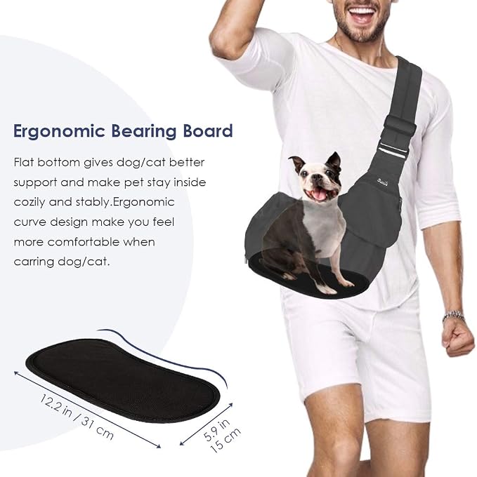 Lukovee Dog Sling Carrier, Hard Bottom Support & Adjustable Soft Padded - Image 2