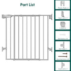 Babelio Baby Gate for Stairs, Kitchen & Doorways, 26-43" W 28" H No Bottom Bar| - Image 7