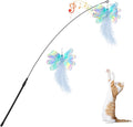 Pawaboo Feather Teaser Cat Toy, Interactive Feather Wand Cats Toy Flying by Pawaboo