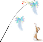 Pawaboo Feather Teaser Cat Toy, Interactive Feather Wand Cats Toy Flying by Pawaboo