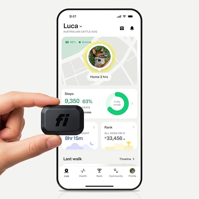 Fi Mini GPS Tracker for Dogs — 12-Month Membership Included — Smart Pet by FiSmartCollar