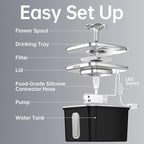 Veken Innovation Award Winner Stainless Steel Cat Water Fountain, 108oz/3.2L - Image 7