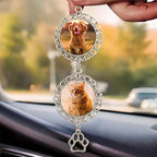 Custom Pet Photo Car Charm, Personalized Pet Memorial Rearview Charm, Paw - Image 4