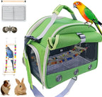 Bird Carrier Travel Cage with Perch, Food Bowl, Pet Backpack, Parrot Carrier by Unknown