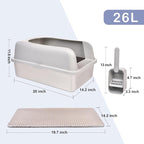 Henkelion 2 Pack Stainless Steel Cat Litter Box - Image 2
