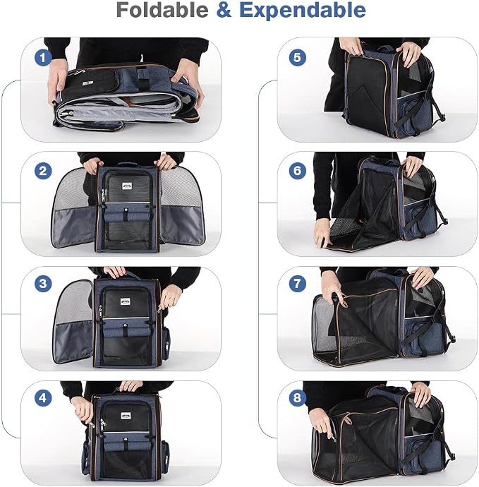 Lekebobor Extra Large Cat Backpack Carrier Expandable Pet Carrier Backpack - Image 6