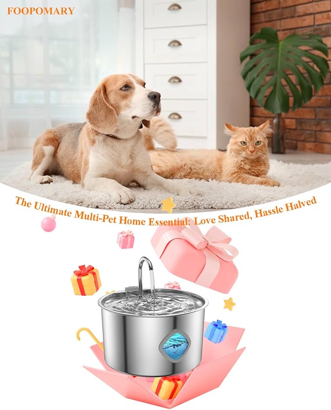 Cat Water Fountain Stainless Steel Large Capacity Automatic Water Dispenser - Image 9
