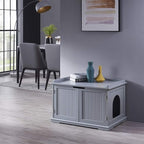 unipaws Cat Litter Box Enclosure Furniture, Cat Washroom, Hidden Litter Box - Image 2