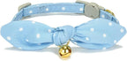Bowtie Cat Collar with Bell, 2 Pack Cotton Breakaway Kitten Collars with - Image 3