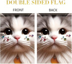 Cute Cat Garden Flag 12x18 Inch Double Sided Outdoor Yard Banner Adorable White - Image 4
