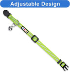 Pawtitas Personalized Green Reflective Cat Collar – Adjustable Custom Collar - Image 4