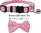 Cat Collar Breakaway with Bell and Removable Bow Tie Safety Buckle Velvet - Image 3