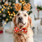 Christmas Dog Collar with Bow Tie Set, Adjustable Puppy Collar - Image 5